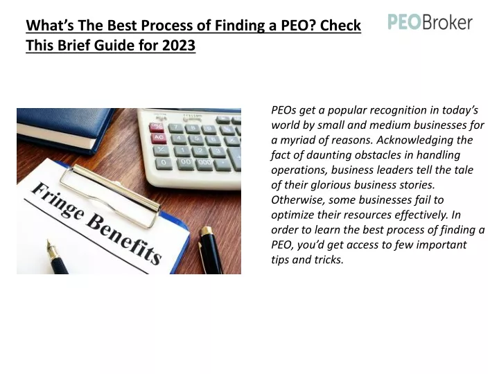 what s the best process of finding a peo check