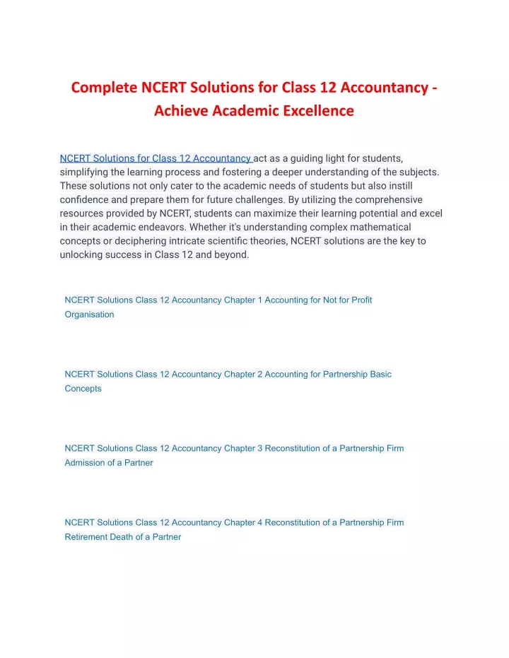 complete ncert solutions for class 12 accountancy