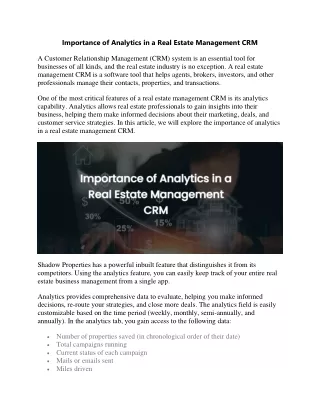 Importance of Analytics in a Real Estate Management CRM