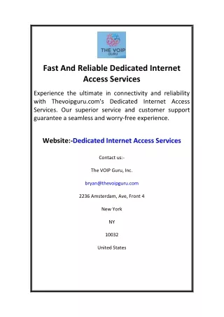 fast and reliable dedicated internet access
