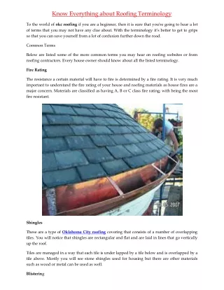 Know Everything about Roofing Terminology