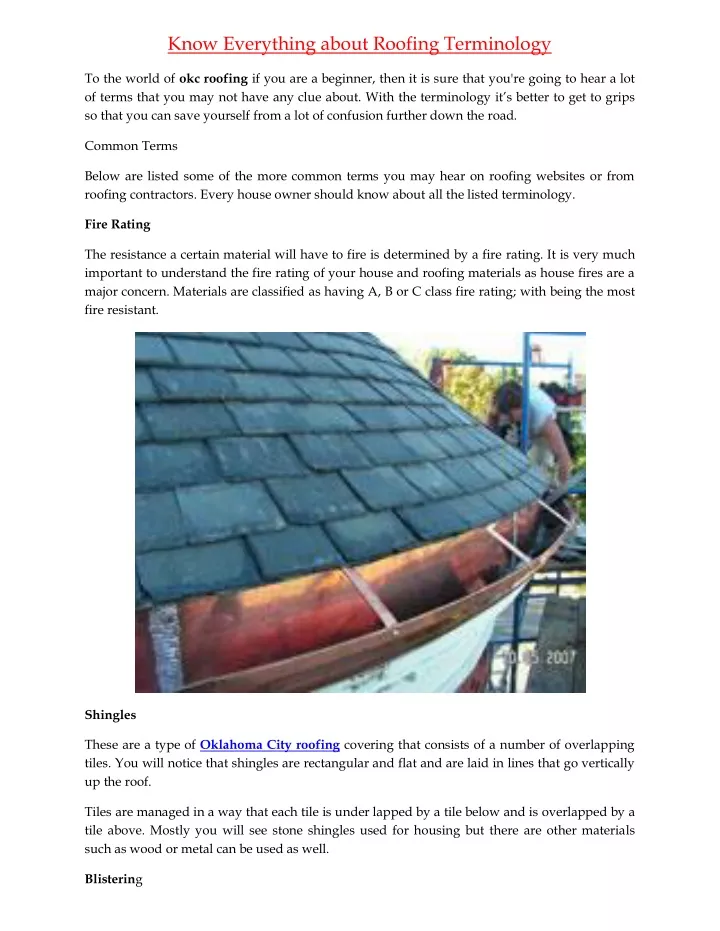 know everything about roofing terminology