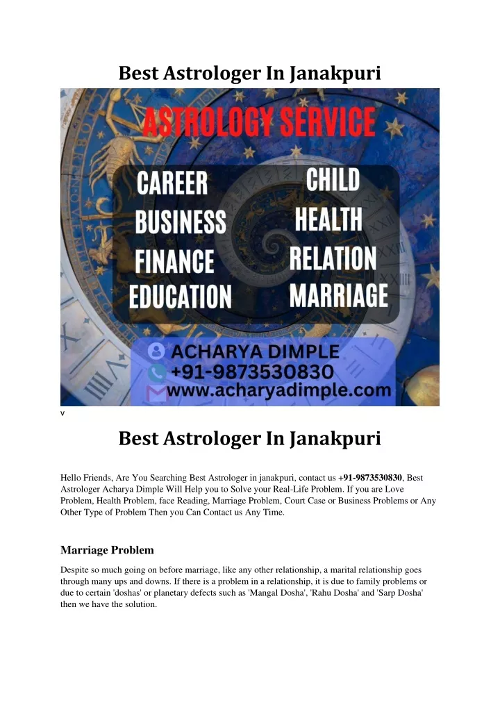best astrologer in janakpuri