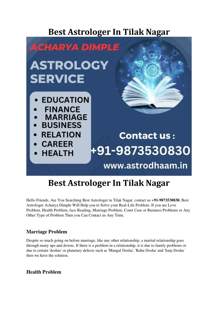 best astrologer in tilak nagar