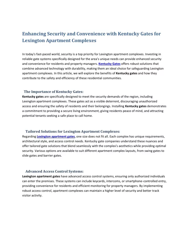 enhancing security and convenience with kentucky