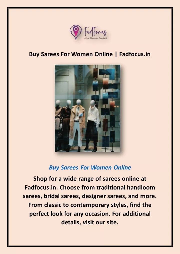 buy sarees for women online fadfocus in