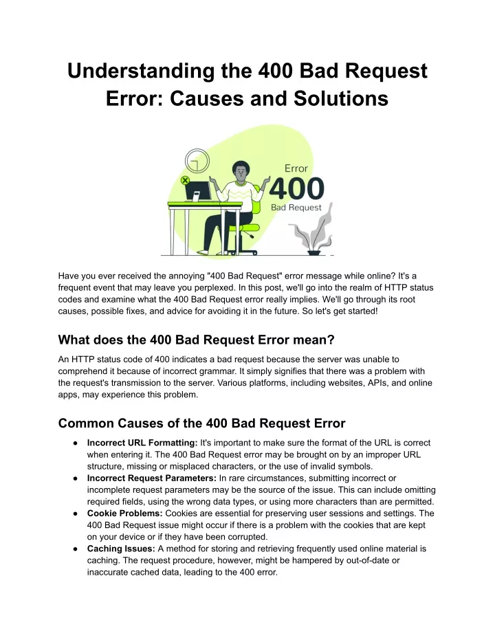 PPT - Understanding the 400 Bad Request Error_ Causes and Solutions PowerPoint Presentation - ID 