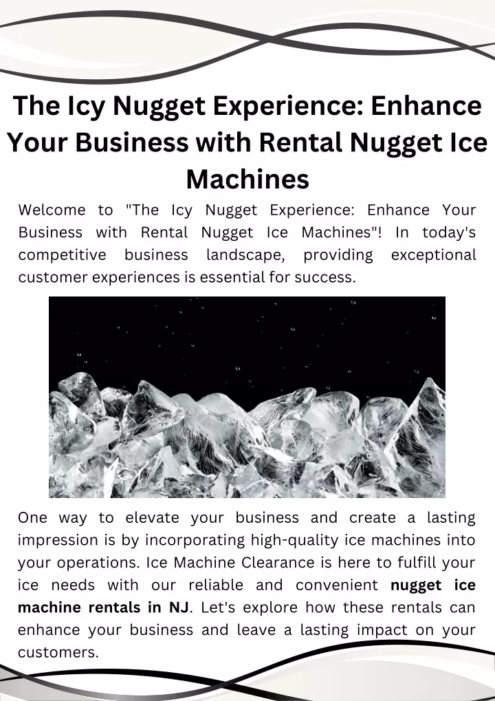 the icy nugget experience enhance your business