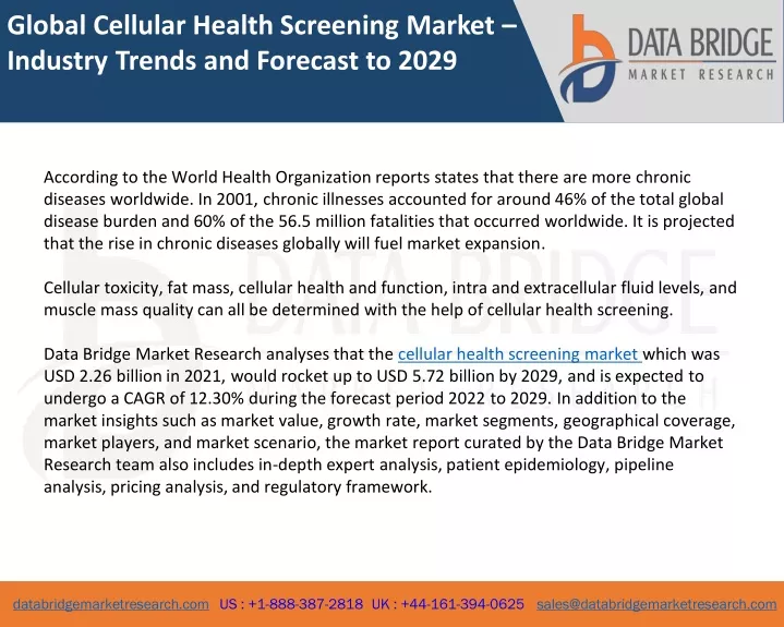 global cellular health screening market industry