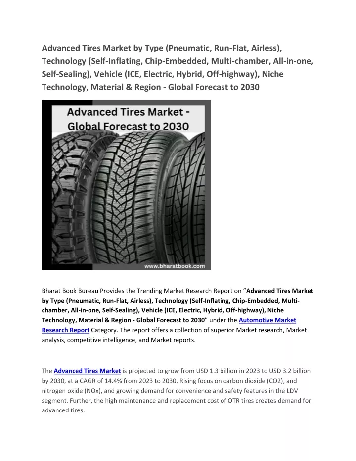 advanced tires market by type pneumatic run flat