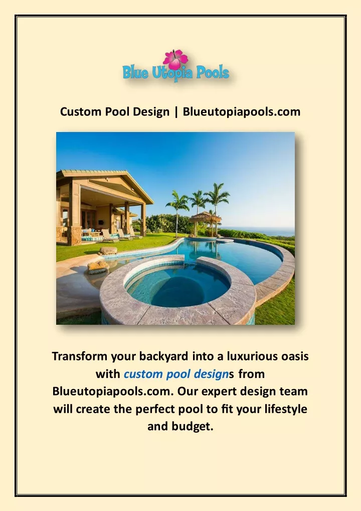 custom pool design blueutopiapools com