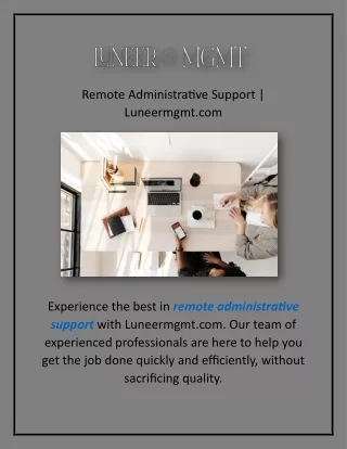 Remote Administrative Support | Luneermgmt.com