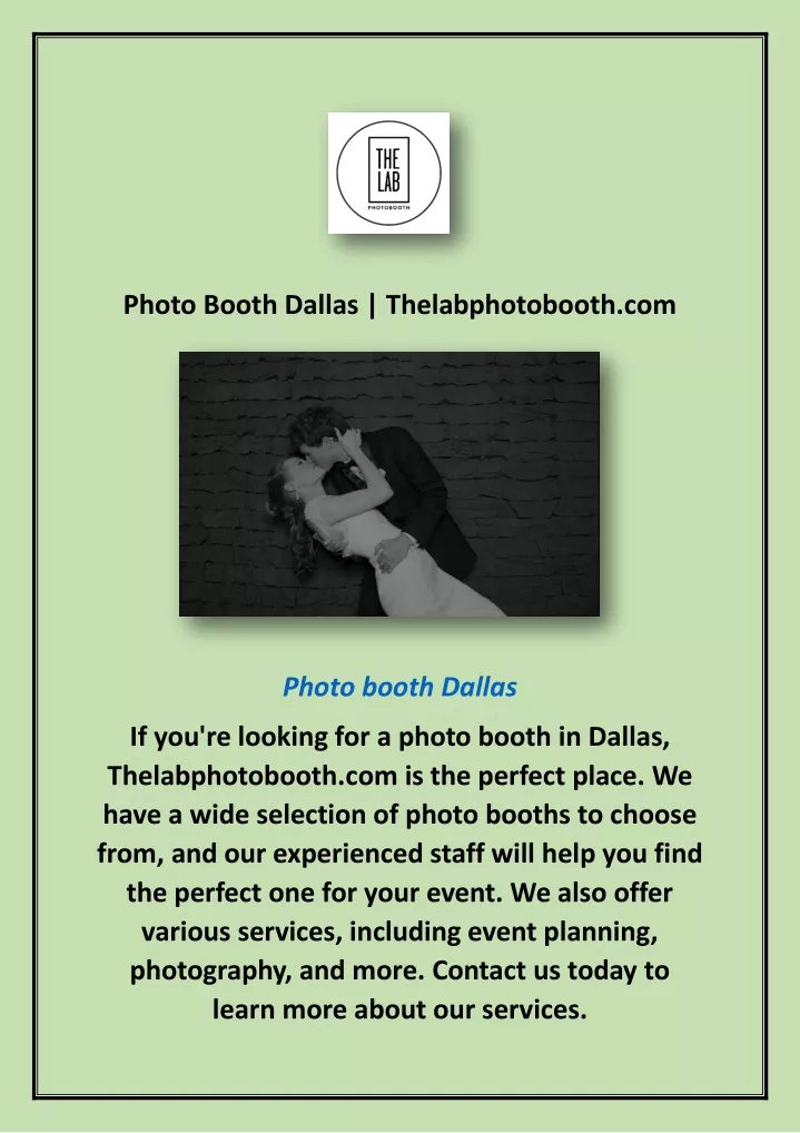 photo booth dallas thelabphotobooth com