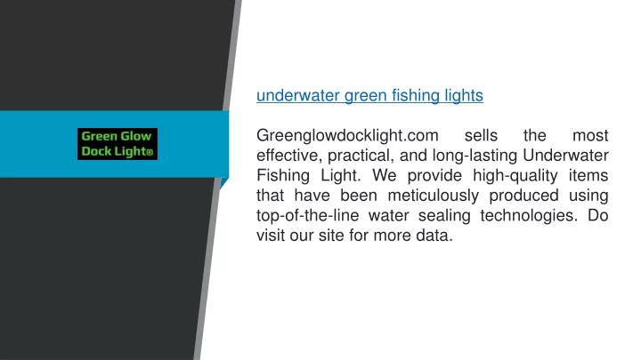 underwater green fishing lights