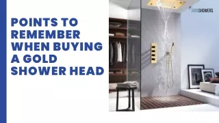 Points To Remember When Buying A Gold Shower Head