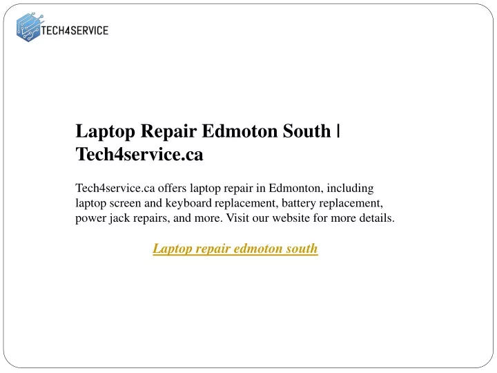laptop repair edmoton south tech4service