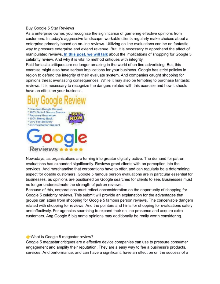 buy google 5 star reviews as a enterprise owner