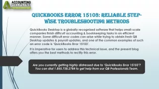 quickbooks error 15103 reliable step wise troubleshooting methods