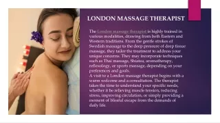 massage therapist london