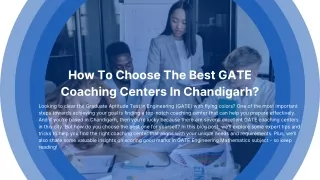 How To Choose The Best GATE Coaching Centers In Chandigarh