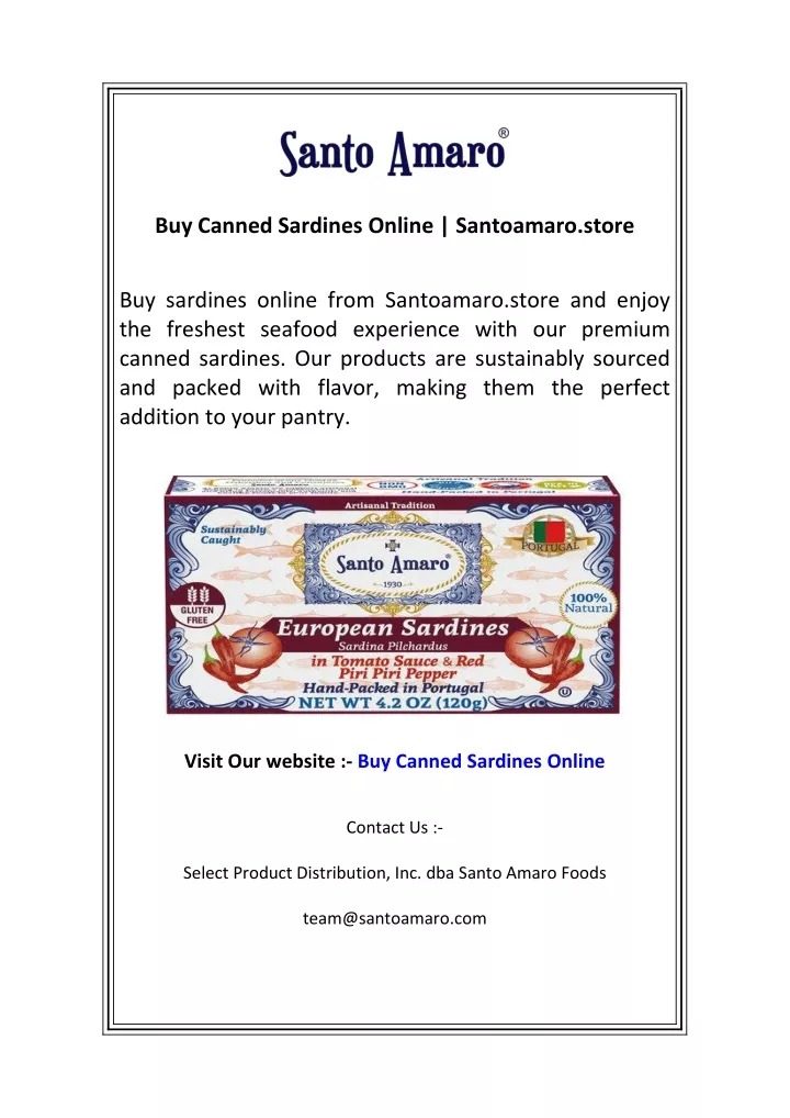 buy canned sardines online santoamaro store