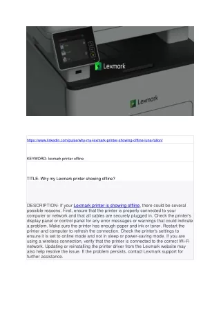 https www linkedin com pulse why my lexmark