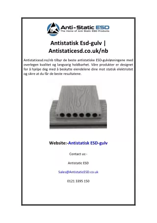 Antistatisk Esd-gulv  Antistaticesd.co.uk nb