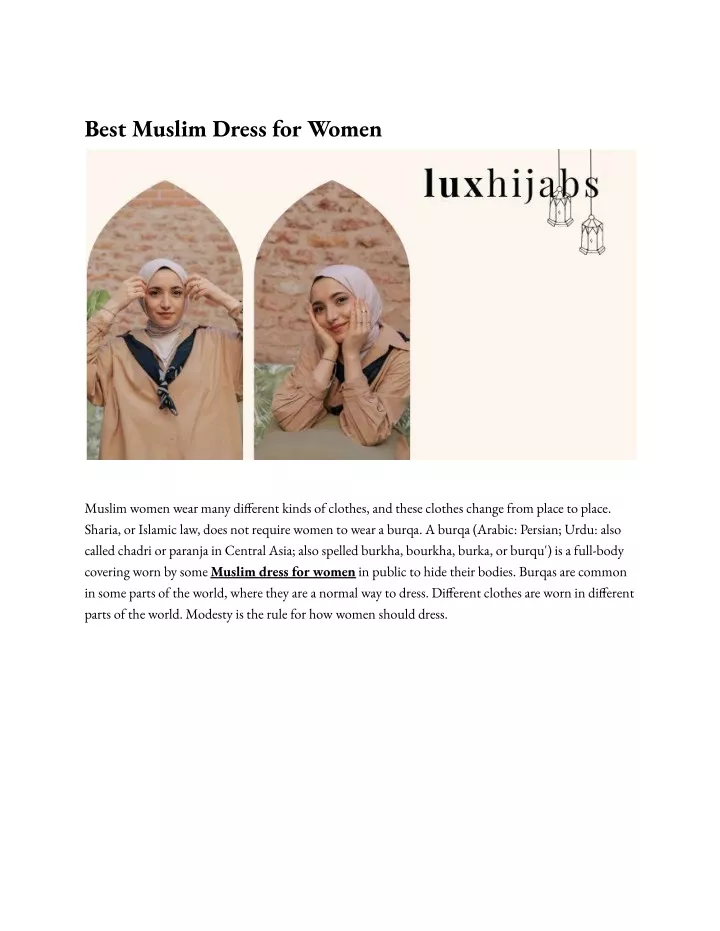 best muslim dress for women