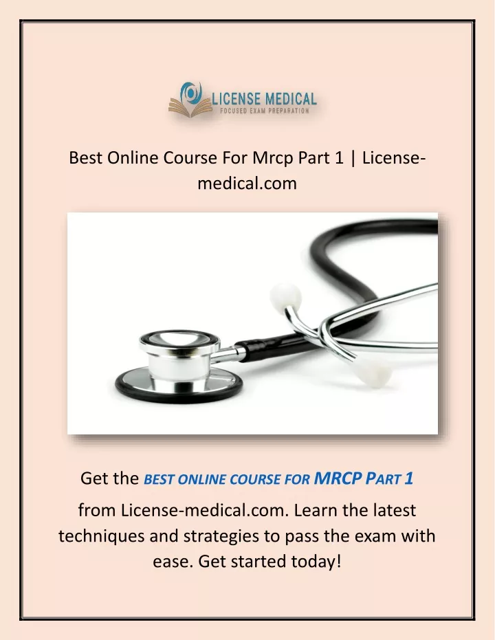 best online course for mrcp part 1 license