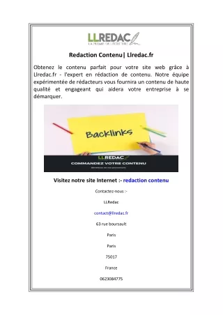 Redaction Contenu Llredac.fr