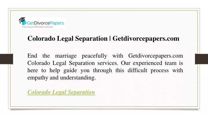 colorado legal separation getdivorcepapers com