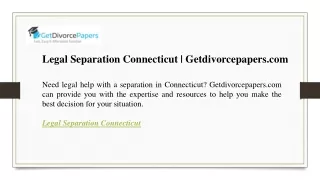 legal separation connecticut getdivorcepapers com
