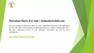 Hawaiian Shirts For Sale  Alohashirtsclub.com
