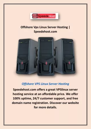 Offshore Vps Linux Server Hosting | Speedehost.com
