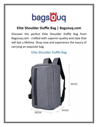 Elite Shoulder Duffle Bag  Bagsouq.com