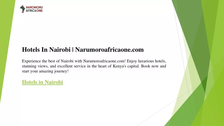 hotels in nairobi narumoroafricaone