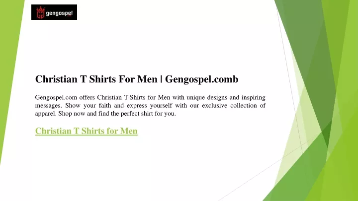 christian t shirts for men gengospel comb