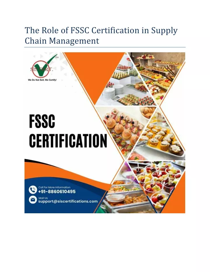 the role of fssc certification in supply chain