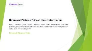 Download Pinterest Video  Pinterestsaves.com