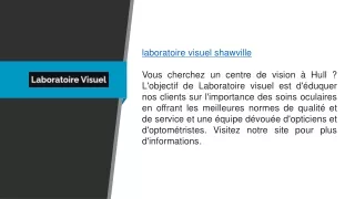laboratoire visuel shawville Laboratoirevisuel.ca