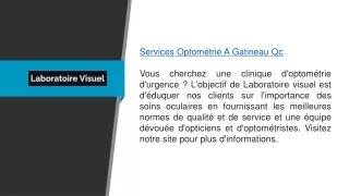 Services Optométrie A Gatineau Qc Laboratoirevisuel.ca