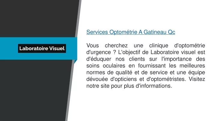 services optom trie a gatineau qc vous cherchez