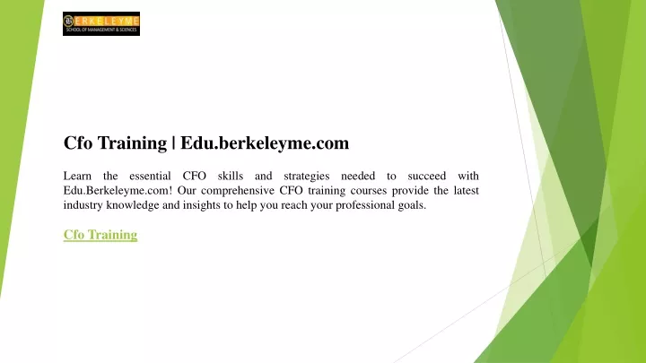 cfo training edu berkeleyme com learn