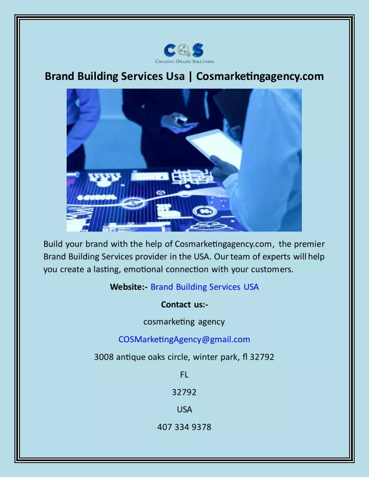 brand building services usa cosmarketingagency com
