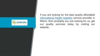 International Freight Logistics Gmfreight.com