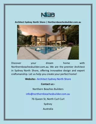 Architect Sydney North Shore  Northernbeachesbuilder.com
