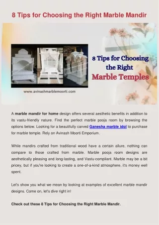 8 tips for choosing the right marble mandir