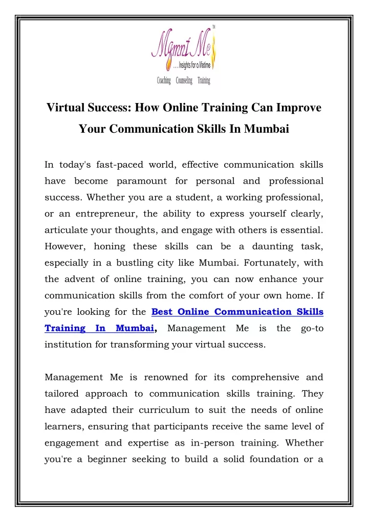 virtual success how online training can improve