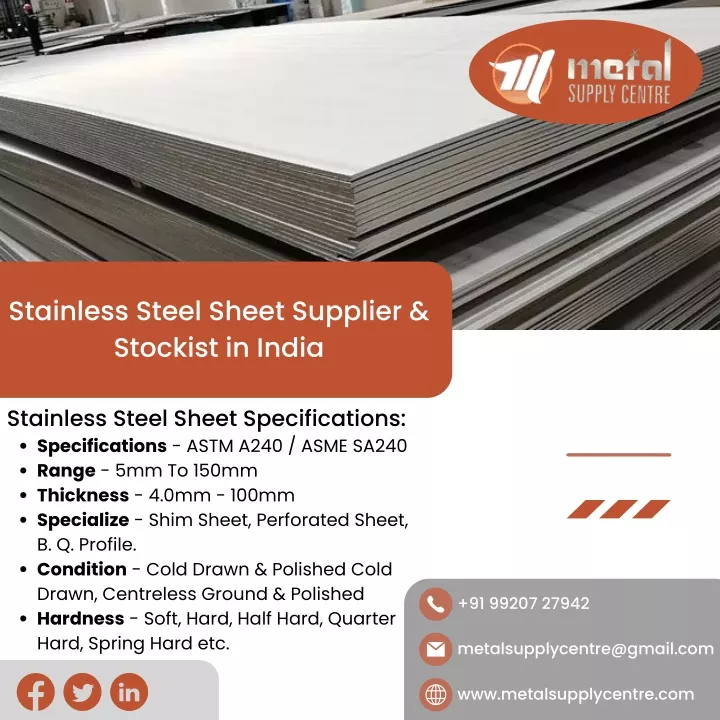 stainless steel sheet supplier stockist in india