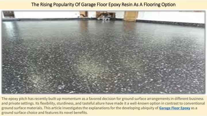 the rising popularity of garage floor epoxy resin as a flooring option